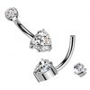 Luxusní piercing do pupíku s Moissanity 1.00ct, TITAN