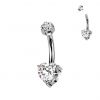 Luxusní piercing do pupíku s Moissanity 1.00ct, TITAN