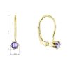 Pozlacené visací náušnice s Preciosa krystalem 31322.3 tanzanite