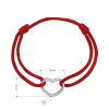 Kabbalah náramek se stříbrným srdcem 13093.3 red