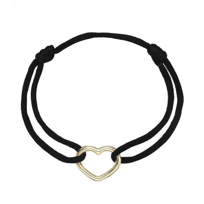 Kabbalah náramek s pozlaceným srdcem 13093.3 black