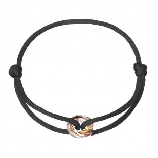 Kabbalah náramek s trojbarevnými kroužky 13092.3 black