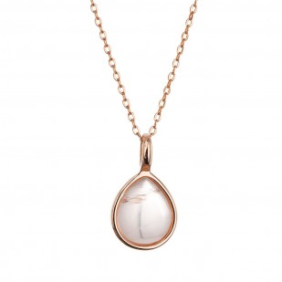 Pozlacený náhrdelník s pravým růženínem 12156.3 rose gold