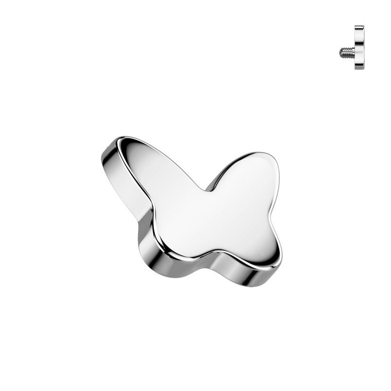 Náhradní ozdoba motýl k dermálu TITAN (stříbrná) - TIT1561