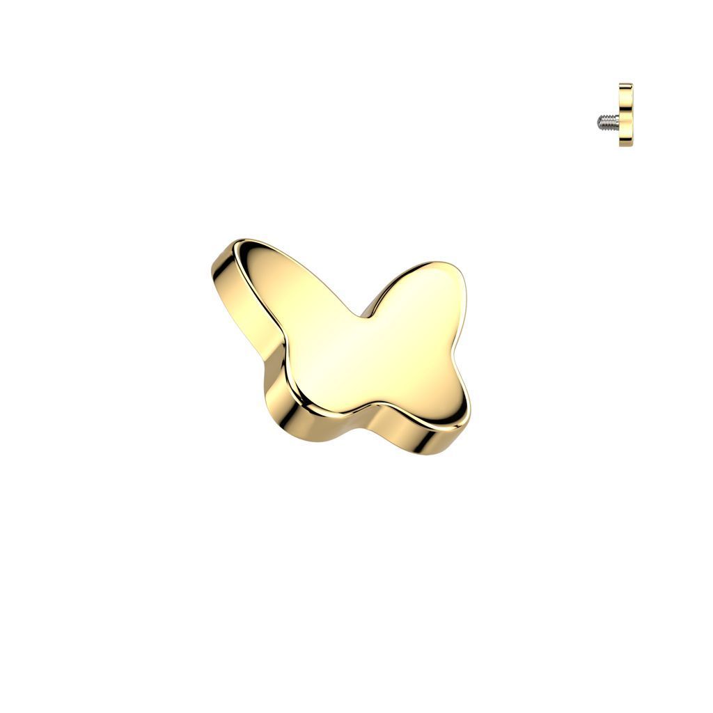 Náhradní ozdoba motýl k dermálu TITAN (zlatá) - TIT1561