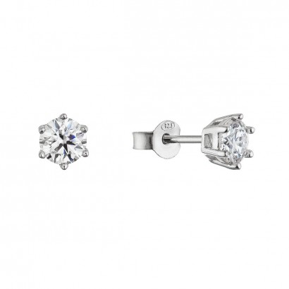 Stříbrné náušnice MIA 11M00001 moissanite