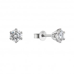 Stříbrné náušnice MIA 11M00006 moissanite