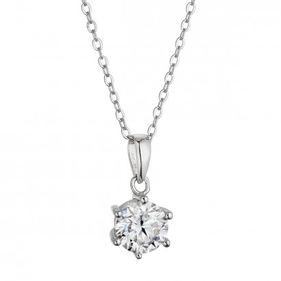 Stříbrný náhrdelník MIA 12M00003 moissanite