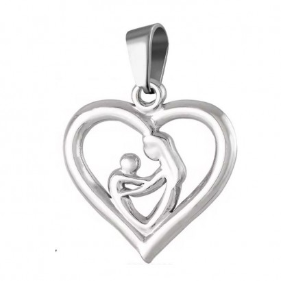 Ocelový přívěsek matka a dítě