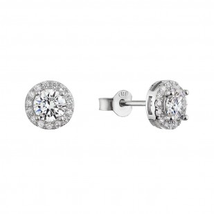 Stříbrné náušnice AURORA 11M00003 moissanite