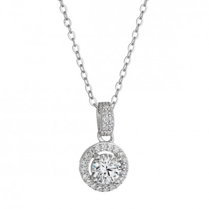 Stříbrný náhrdelník AURORA 12M00001 moissanite