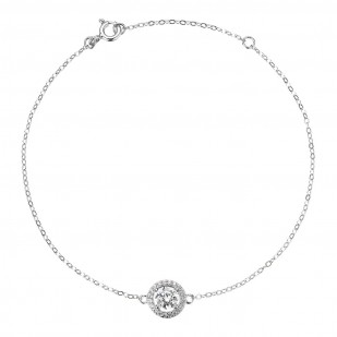 Stříbrný náramek AURORA 13M00001 moissanite