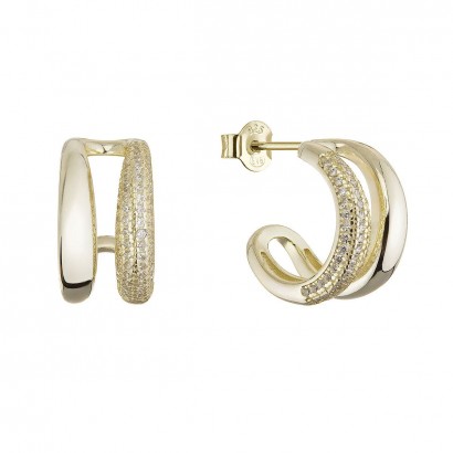 Pozlacené dvojité kruhy se zirkony 11770.1