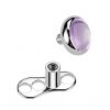 Kompletní microdermal piercing TITAN, ametyst
