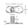 Kompletní microdermal piercing TITAN, ametyst