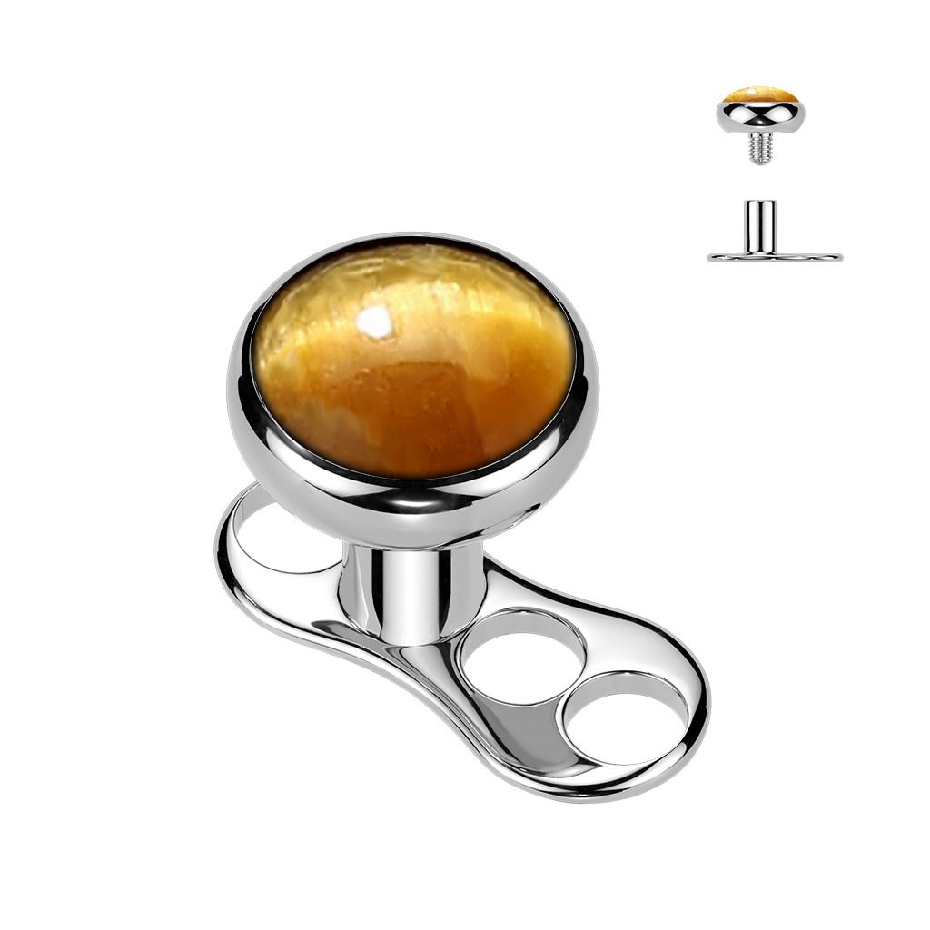 MARRE Kompletní microdermal piercing TITAN, tygří oko - MD049