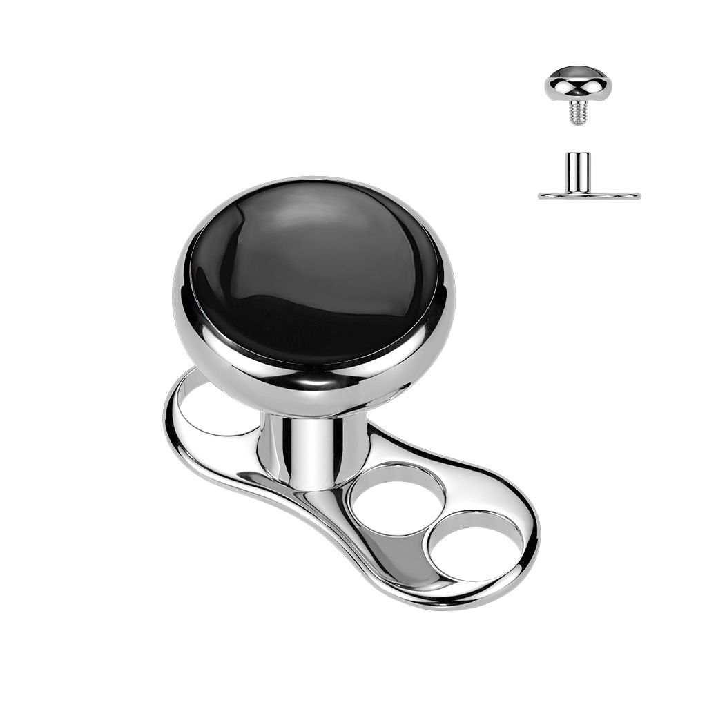 MARRE Kompletní microdermal piercing TITAN, černý onyx - MD047