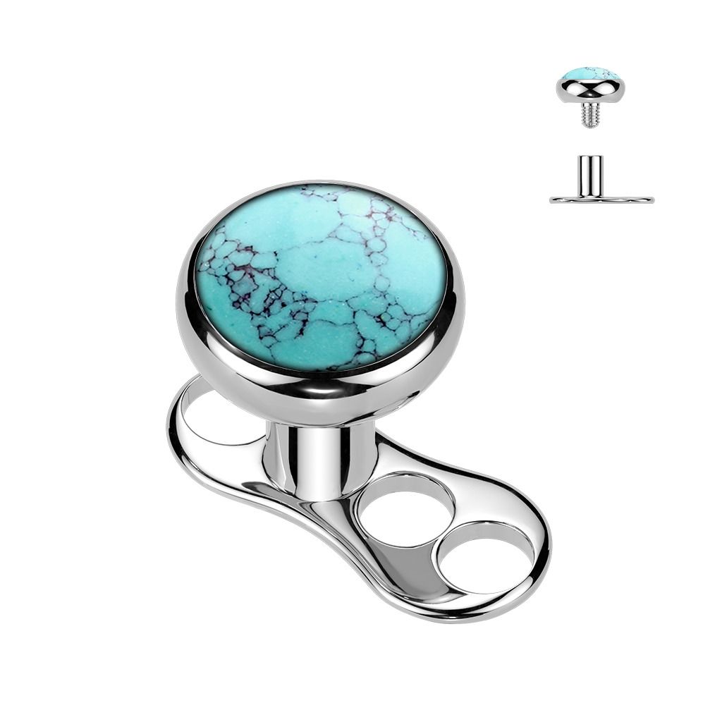 MARRE Kompletní microdermal piercing TITAN, tyrkys - MD050