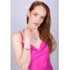 Stříbrný náramek se Swarovski krystaly růžová kytička 33112.3 fuchsia