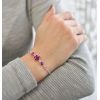 Stříbrný náramek se Swarovski krystaly růžová kytička 33112.3 fuchsia