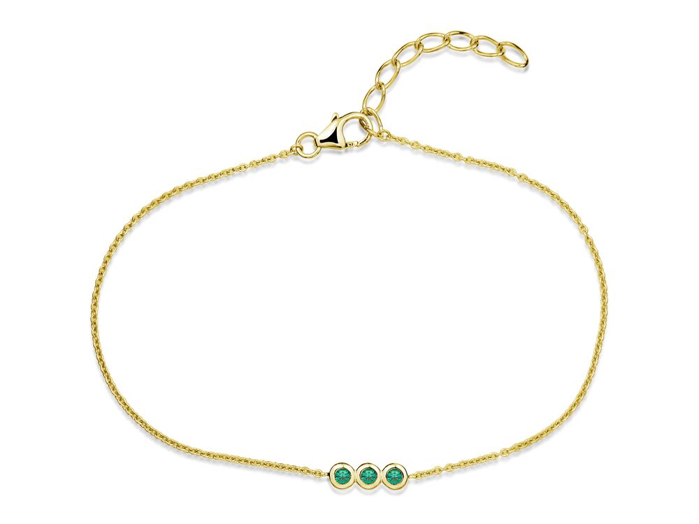 Stříbrný zlacený náramek se zirkony