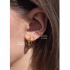 Zlacené ocelové náušnice čiré trojúhelníčky (3 mm)