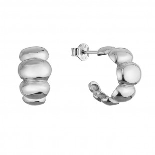 Stříbrné náušnice elegantní půlkruhy 61163