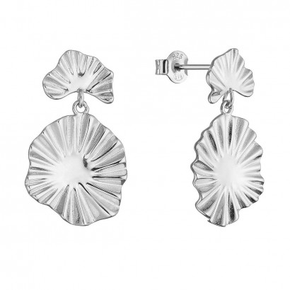 Stříbrné náušnice s elegantním vlnitým designem 61170