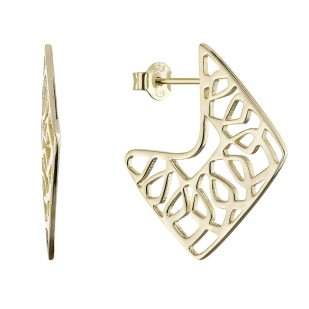 Pozlacené náušnice moderně vzorované 61172