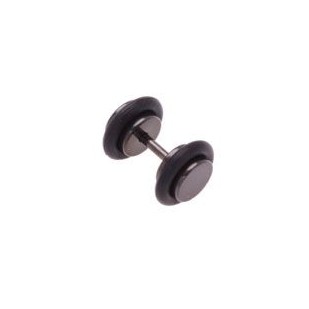 Falešný piercing do ucha černý - průměr 5 mm