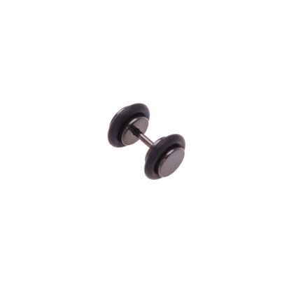 Falešný piercing do ucha černý - průměr 5 mm