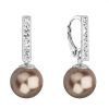 Stříbrné visací náušnice se Swarovski perlou a krystaly 71121.3 bronze