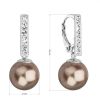 Stříbrné visací náušnice se Swarovski perlou a krystaly 71121.3 bronze