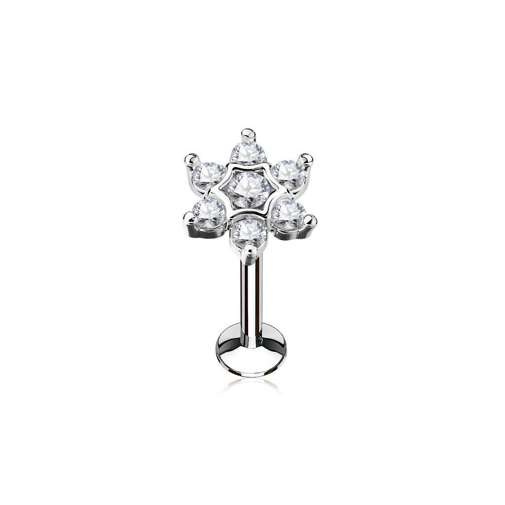 Levně MARRE Piercing do brady - labreta kytička 1,2 x 8 mm - LB1039C-1208