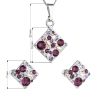 Sada šperků s krystaly Swarovski náušnice, řetízek a přívěsek fialový kosočtverec 39126.3 amethyst