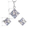 Sada šperků s krystaly Swarovski náušnice, řetízek a přívěsek fialový kosočtverec 39126.3 violet