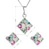 Sada šperků s krystaly Swarovski náušnice, řetízek a přívěsek zelený kosočtverec 39126.3 chrysolite