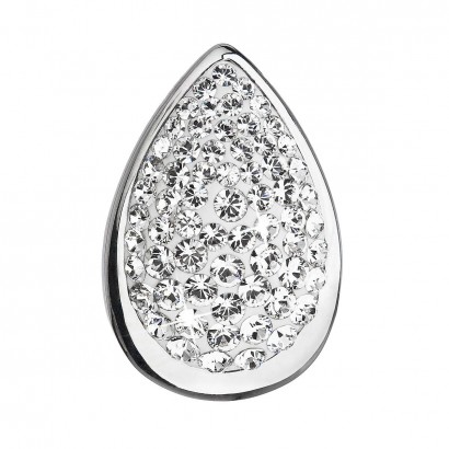 Stříbrný přívěsek s krystaly Swarovski bílá slza 34185.1