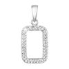 Stříbrný přívěsek s krystaly Swarovski bílý obdélník 74072.1