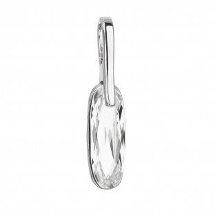 Stříbrný přívěsek s krystaly Swarovski bílý ovál 34241.1
