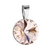 Stříbrný přívěsek s krystaly Swarovski hnědý kulatý-rivoli 34112.3