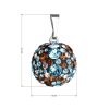 Stříbrný přívěsek s krystaly Swarovski mix barev kulatý 34081.3 aqua
