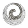 Stříbrný přívěsek s krystaly Swarovski šedý kulatý 34186.3