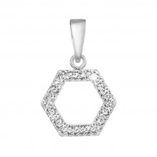 Stříbrný přívěsek s krystaly Swarovski v bílé barvě 74073.1