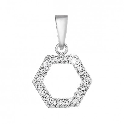 Stříbrný přívěsek s krystaly Swarovski v bílé barvě 74073.1
