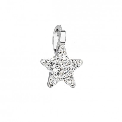 Stříbrný přívěsek s Preciosa krystaly bílá hvězdička 34259.1 crystal