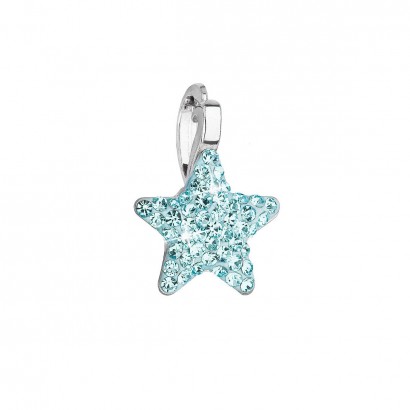 Stříbrný přívěsek s Preciosa krystaly modrá hvězdička 34259.3 aqua