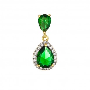 Pozlacený přívěsek zelená kapka 14071.3 green