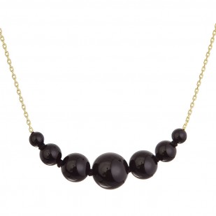 Pozlacený náhrdelník s onyxem 12187.3