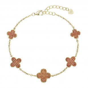 Pozlacený náramek se čtyřlístky 13108.3 oranžový